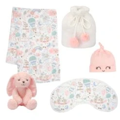 5 Piece Pink Gift Set -Lambs & Ivy pink gift set 5pc