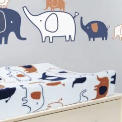 Playful Elephant Changing Pad Cover -Lambs & Ivy playful elephants cpc lifestyle