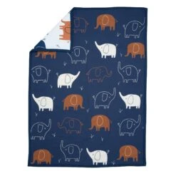 Playful Elephant 3-Piece Crib Bedding Set -Lambs & Ivy playful elephants quilt fold