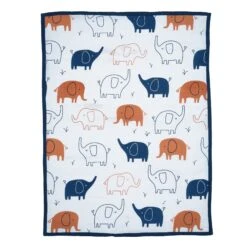 Playful Elephant 3-Piece Crib Bedding Set -Lambs & Ivy playful elephants quilt back