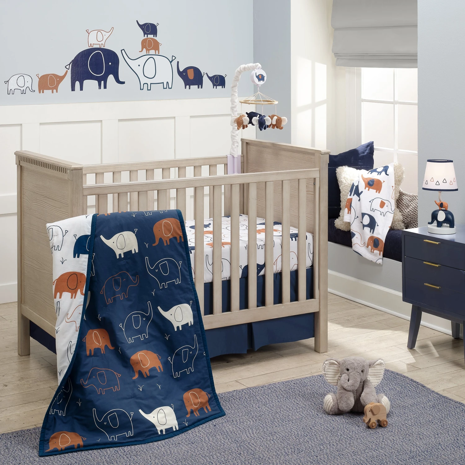 Playful Elephant Cotton Fitted Crib Sheet 6 Playful Elephant Cotton Fitted Crib Sheet - Image 4