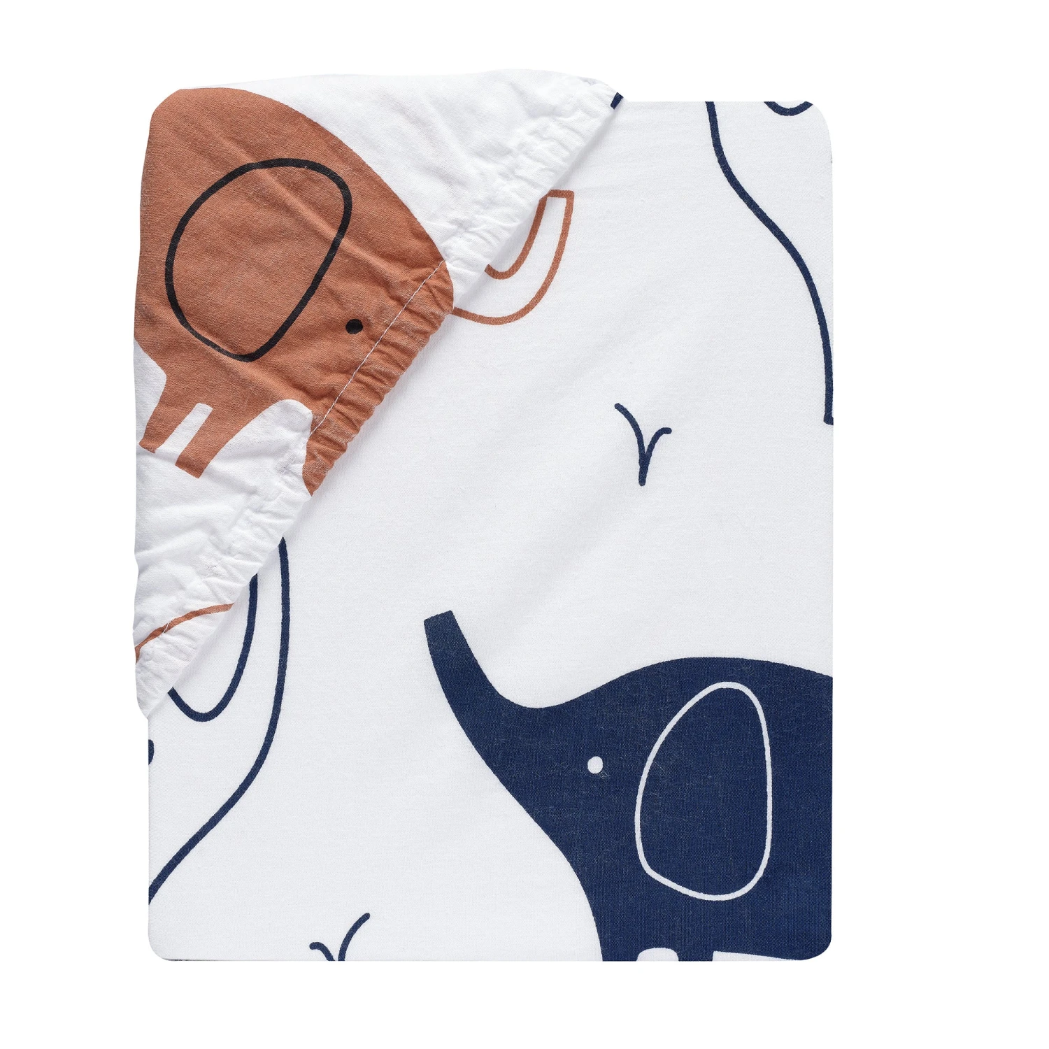 Playful Elephant Cotton Fitted Crib Sheet 5 Playful Elephant Cotton Fitted Crib Sheet - Image 3