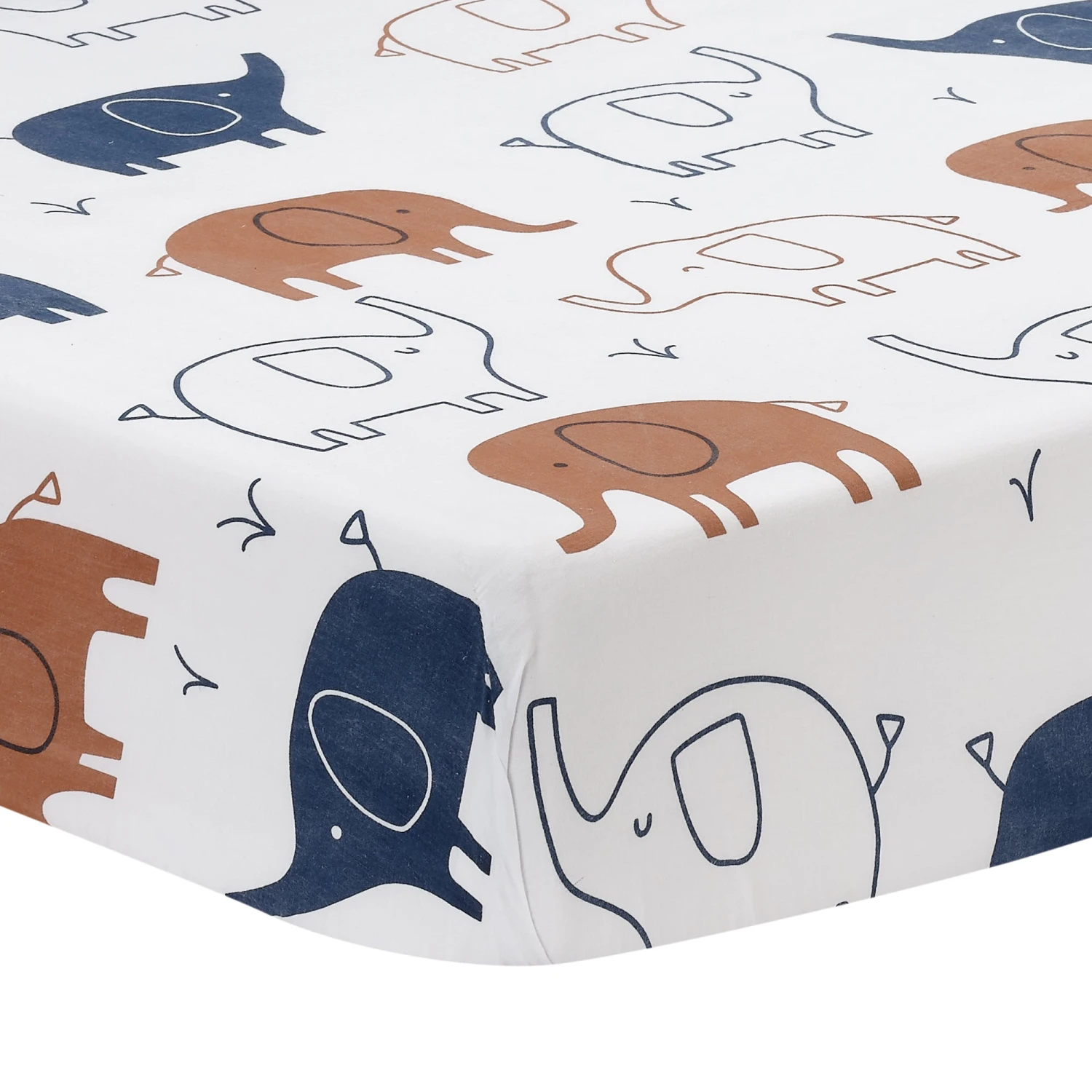 Playful Elephant Cotton Fitted Crib Sheet 3 Playful Elephant Cotton Fitted Crib Sheet