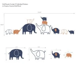 Playful Elephant Wall Decals -Lambs & Ivy playful elephants wall decal callouts