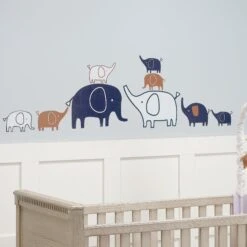 Playful Elephant Wall Decals -Lambs & Ivy playful elephants wall decal lifestyle