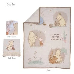 Pooh Bear & Pals 3-Piece Crib Bedding Set -Lambs & Ivy pooh bear and pals 3pc set callout