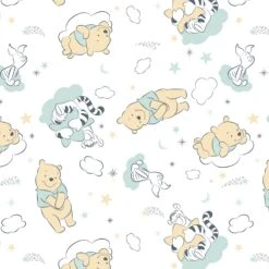 Winnie The Pooh Hugs Fitted Crib Sheet -Lambs & Ivy pooh hugs sheet swatch full