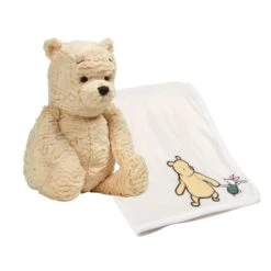 Winnie The Pooh Blanket & Plush Baby Gift Set -Lambs & Ivy pooh blk plush gift set 2023 b