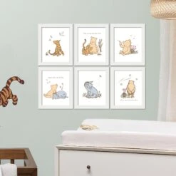 Classic Pooh Unframed Wall Art -Lambs & Ivy pooh unframed art lifestyle