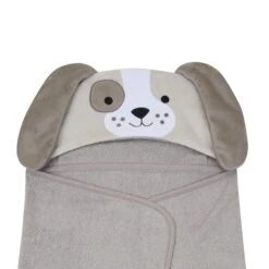 Puppy Hooded Bath Towel -Lambs & Ivy puppy hooded towel detail