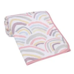 Signature Rainbow Minky Baby Blanket -Lambs & Ivy rainbow blanket roll