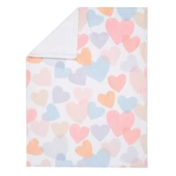 Rainbow Hearts Baby Blanket -Lambs & Ivy rainbow hearts blanket full fold