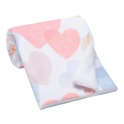 Rainbow Hearts Baby Blanket -Lambs & Ivy rainbow hearts blanket roll