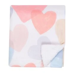Rainbow Hearts Baby Blanket -Lambs & Ivy rainbow hearts blanket pkg dtc