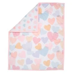 Rainbow Hearts 3-Piece Crib Bedding Set -Lambs & Ivy rainbow hearts quilt fold