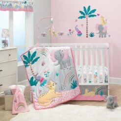 Rainbow Jungle 3-Piece Crib Bedding Set