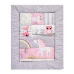 Rainbow Unicorn 4-Piece Crib Bedding Set -Lambs & Ivy rainbow 20unicorn quilt full