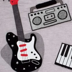 Rock Star 3-Piece Crib Bedding Set -Lambs & Ivy rock star quilt detail c