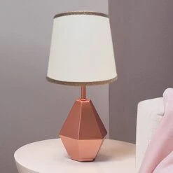 Rose Gold Lamp With Shade & Bulb -Lambs & Ivy rose gold lamp lifestyle