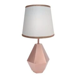 Rose Gold Lamp With Shade & Bulb