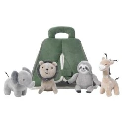 Safari Tent Interactive Plush Toy With Animals -Lambs & Ivy safari tent soft toy plush a