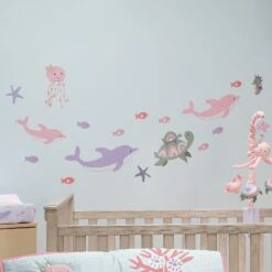 Sea Dreams Wall Decals -Lambs & Ivy sea dreams wall decal lifestyle