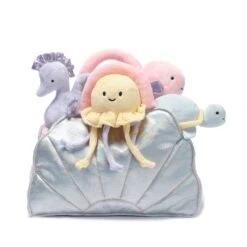 Sea Shell Plush Toy With Animals -Lambs & Ivy sea shell plush set d