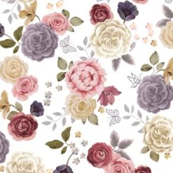 Secret Garden Cotton Fitted Crib Sheet -Lambs & Ivy secret garden sheet swatch full