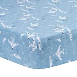 Airplane/Stars 2-Pack Fited Crib Sheet Set 18 Airplane/Stars 2-Pack Fited Crib Sheet Set -Lambs & Ivy sheet set airplane a
