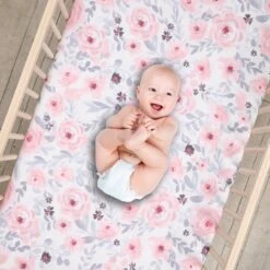 Floral 2-Pack Fitted Crib Sheet Set -Lambs & Ivy sheet set floral a baby