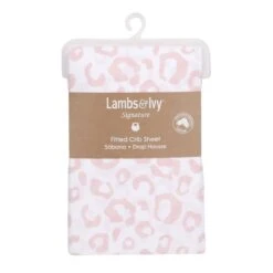 Signature Leopard Organic Cotton Fitted Crib Sheet -Lambs & Ivy signature leopard 20sheet pkg