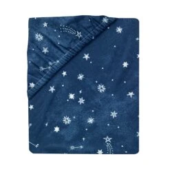 Sky Rocket Cotton Fitted Crib Sheet -Lambs & Ivy sky rocket sheetb fold