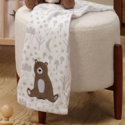 Sleepytime Bear Baby Blanket -Lambs & Ivy sleepytime bear blanket lifestyle