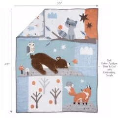 Sleepytime Bear 3-Piece Crib Bedding Set -Lambs & Ivy sleepytime bear quilt calllout