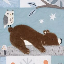 Sleepytime Bear 3-Piece Crib Bedding Set -Lambs & Ivy sleepytime bear quilt detail