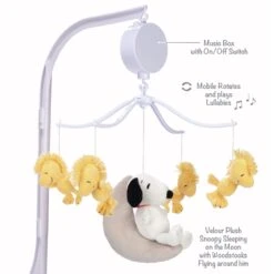 Snoopy Love Musical Baby Crib Mobile -Lambs & Ivy snoopy love mobile callout