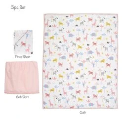 Snuggle Jungle 3-Piece Crib Bedding Set -Lambs & Ivy snuggle jungle 3pc set callout