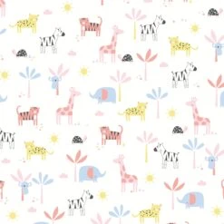 Snuggle Jungle Cotton Jersey Fitted Crib Sheet -Lambs & Ivy snuggle jungle sheet swatch full