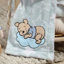 Starlight Pooh Baby Blanket -Lambs & Ivy starlight pooh blanket lifestyle