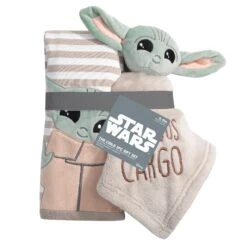 Star Wars Baby Yoda Wearable Blanket & Lovey Gift Set -Lambs & Ivy the child gift set pkg