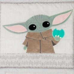 Star Wars The Child 3-Piece Crib Bedding Set -Lambs & Ivy the child quilt detail a
