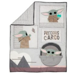 Star Wars The Child 3-Piece Crib Bedding Set -Lambs & Ivy the child quilt fold