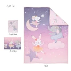 Tiny Dancer 3-Piece Crib Bedding Set -Lambs & Ivy tiny dancers 3pc set callout