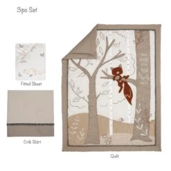 Treetop Fox 3-Piece Crib Bedding Set -Lambs & Ivy treetop fox 3pc set callout