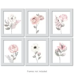 Watercolor Floral Unframed Wall Art -Lambs & Ivy unframed art floral framed