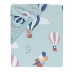 Up Up & Away Fitted Crib Sheet -Lambs & Ivy up up and away sheet fold