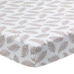 Signature Leaf Print Organic Cotton Fitted Crib Sheet