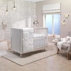 Signature Gray Marble Organic Cotton Fitted Crib Sheet -Lambs & Ivy whites room square full gray marble sheet