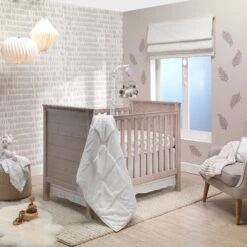 Signature Leaf Print Organic Cotton Fitted Crib Sheet -Lambs & Ivy whites room square full leaf sheet a