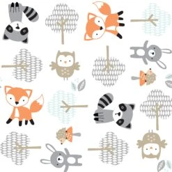 Woodland Friends Fitted Crib Sheet -Lambs & Ivy woodland friends swatch full